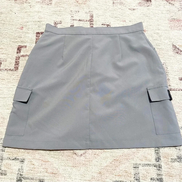 Vintage Y2K No Boundaries Grey mini cargo skirt with pockets juniors size 13 - Picture 7 of 12